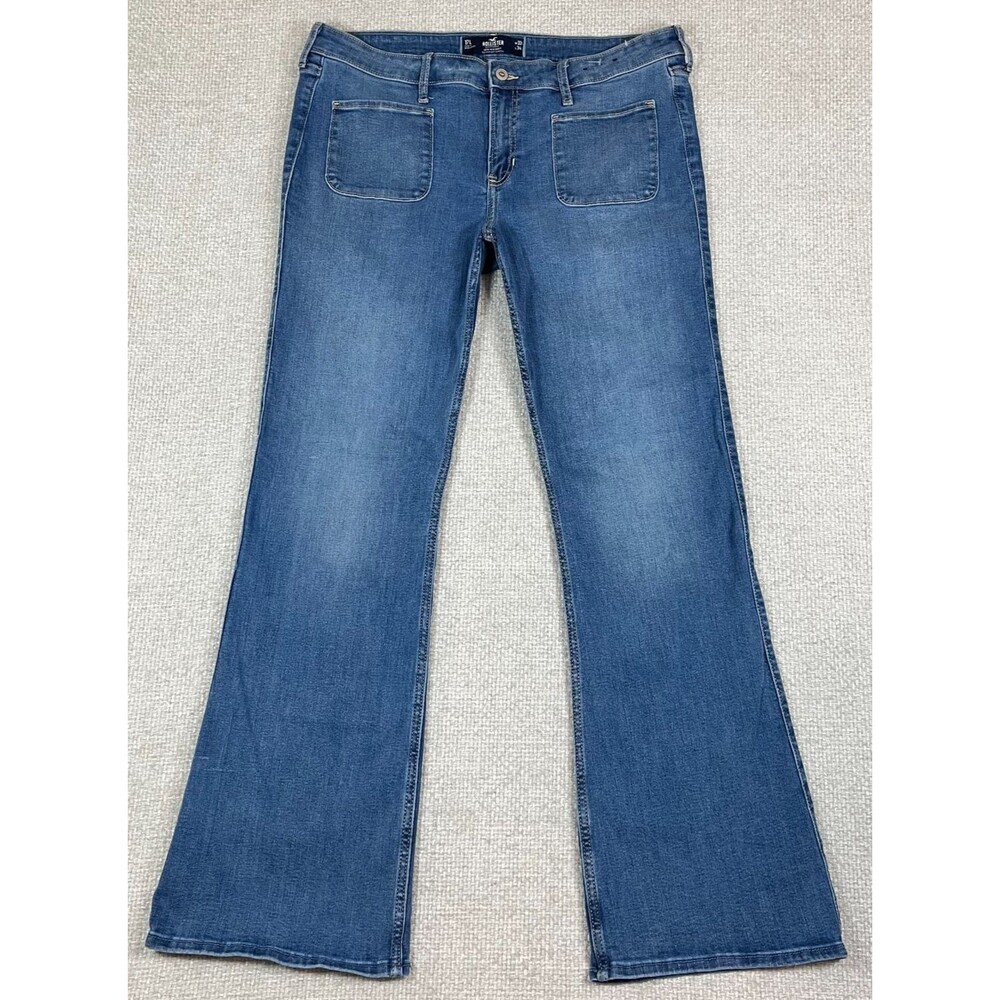Hollister Low Rise Bootcut Jeans Women’s Size 17 Soft Stretch Blue Denim